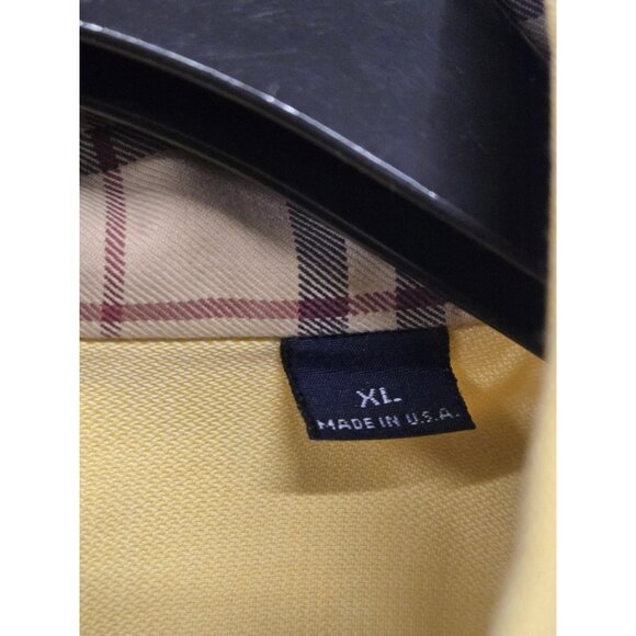 Burberry London Shirt Mens XL Butter Yellow Button Down Cotton Long Sleeve - Picture 5 of 9